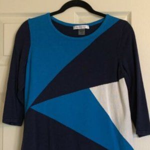 🎉HP🎉 Allison Daley Nautical Blue Color Block Sweater, Woman's SZ M, 3/4 Sleeve